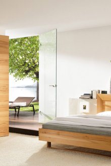 Brown and white eco-friendly bedroom