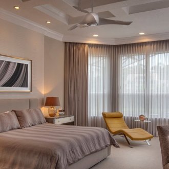 Cozy bedroom in brown tones