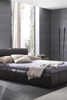 Black and gray minimalist bedroom