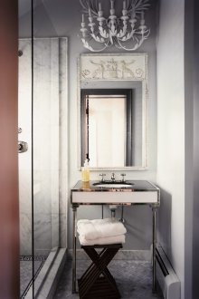 Art Deco Grey and White Bathroom
