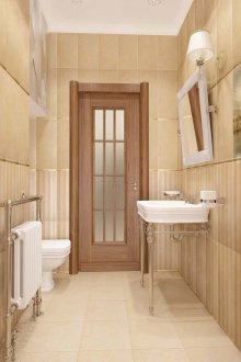 베이지색과 흰색 욕실