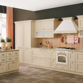 부엌의 베이지색 가구