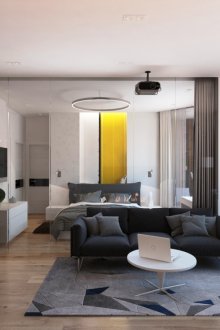 Черно-бяла основна гама на апартамента