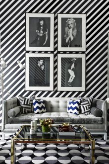 Черно-бяла всекидневна с щампи.