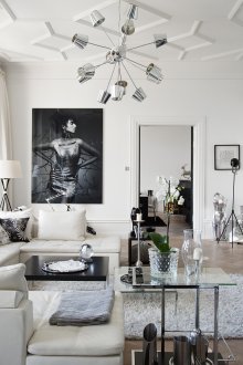 Голяма черна и бяла всекидневна