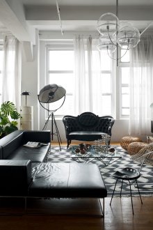 Черно-бяла всекидневна в стил Арт Нуво