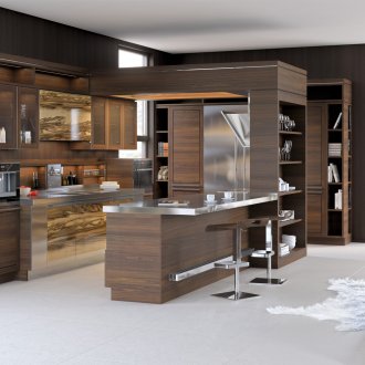 Кухненски комплект от дърво и метал