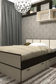 Бежово-черно легло с чекмеджета