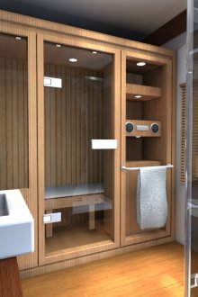욕실 내 사우나 및 샤워실