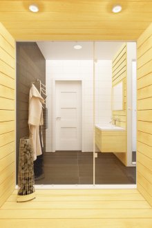 사우나 및 욕조 목재 마감