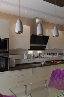 Черно-бяла кухня-трапезария