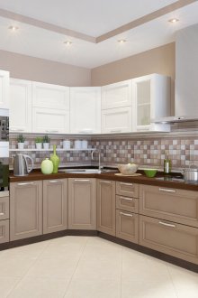 Стилен ъглов кухненски комплект