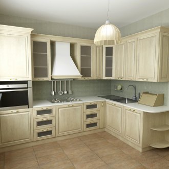 Красив бежов кухненски комплект