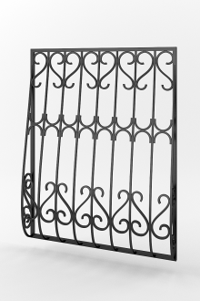 Черна неподвижна решетка с ковани елементи