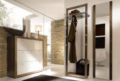 Brown and white hallway interior