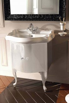 Шкаф за мивка с бял гланц