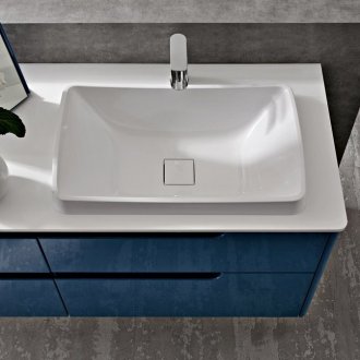 Съвременен син шкаф за умивалник