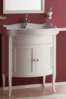 Бял шкаф за мивка в стил кънтри