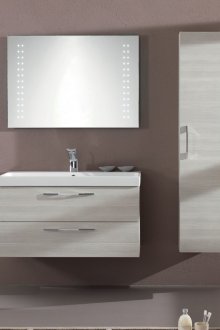 Бял и сив шкаф за умивалник