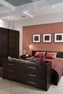 Венге мебели в интериора на малка спалня