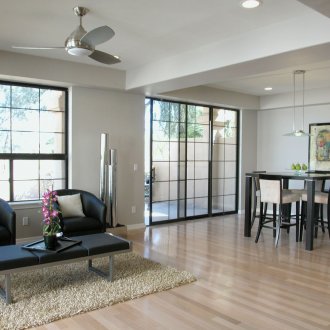 Венге мебели в интериора на хола-трапезарията