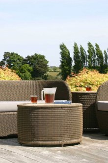 Мебели от тераса с плетена тен