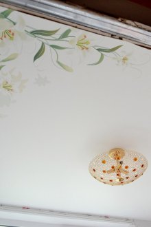 꽃이 있는 스트레치 패브릭 천장