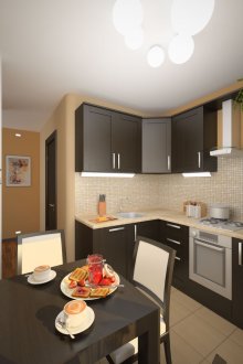 Интериорът на малка кухня