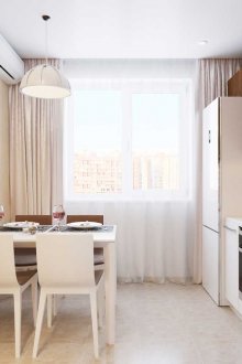 Кафява и бяла кухня 8 кв.м.