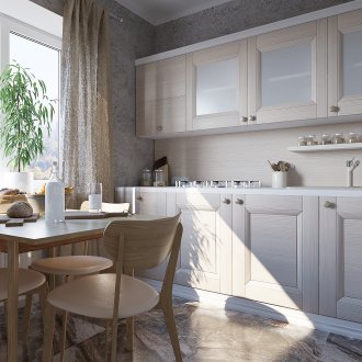 Бежова и сива кухня