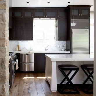 Black and white studio apartment