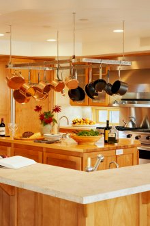 Wooden kitchen in a private house