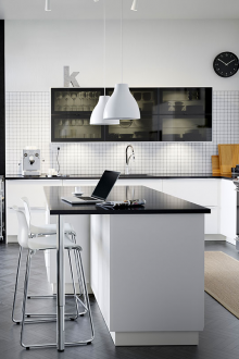 Black and white kitchen in the house