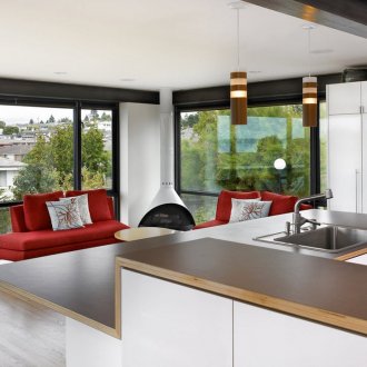 Cozy kitchen-living room