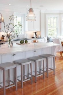 Brown and white kitchen