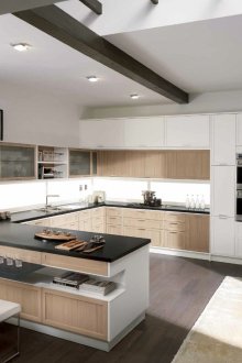 Beige and white kitchen