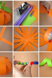 Стъпка по стъпка инструкции за създаване на тикви за Хелоуин с помощта на хартия