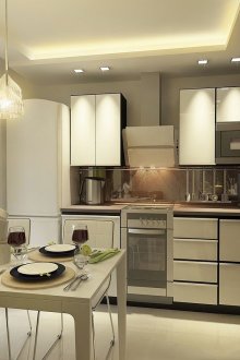 Small kitchen with dining table