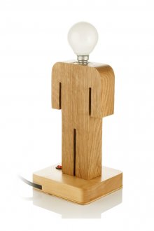 Дървена лампа за маса във формата на мъж