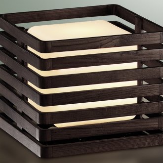 Дървена лампа за маса