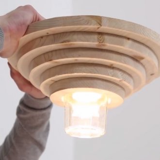 Дизайнерски дървен полилей