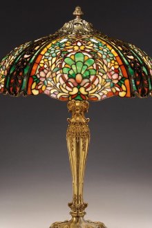 Лампа за маса Art Nouveau с цветно стъкло