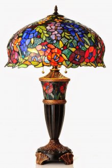 Ярка лампа за маса, изработена от метал и стъкло