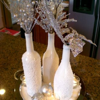 Новогодишен декор на бутилки за пир