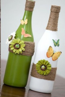 Декор за бутилка с въже