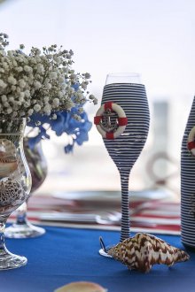 Декор за бутилка в морски стил