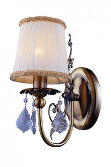 Стенна брава с красив абажур от плат