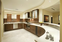 Kitchen design 15 sq m with a window to the room