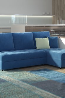 Син диван в модерен интериор