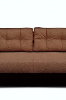 Черно-кафяв диван с тапицерия от плат и кожа